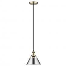  3306-S AB-CH - Orwell 7.5" Wide Small Pendant in Aged Brass with Chrome